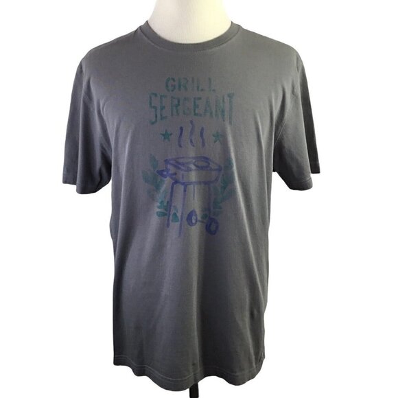 Grill Sergeant Life is Good Tee T Shirt Men's Size L Gray Short Sleeve Crusher - Picture 2 of 7